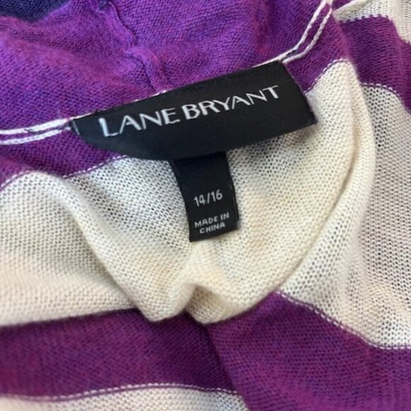 Lane Bryant Purple and White Open Wrap Cardigan – Size 14/16 – Like New! - Picture 6 of 8